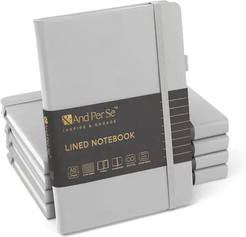 Vista 67 de ⩓ Per Se Cuaderno de Diario con Líneas (3 Paquetes), 160 Páginas Papel Grueso 100GSM, A5 Tapa Dura Cuadernos con Rayas Universitarias para Escribir
