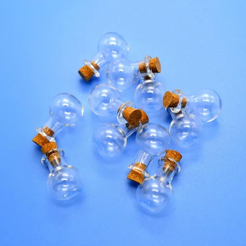 Vista 9 de Botellas de cristal pequeñas de 0.1 fl oz con tapón de corcho. Botella de deseos para bodas, fiestas, bricolaje, etc.