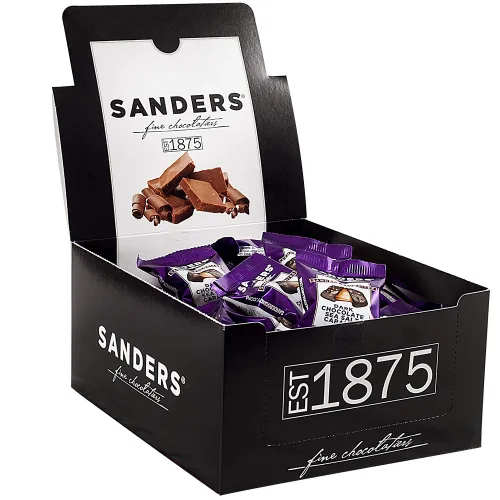 Vista 7 de Sanders Mini bocados de chocolate oscuro con sal marina y caramelo, 3.75 onzas, bolsa resellable
