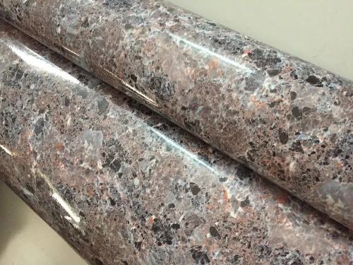 Vista 2 de Vinilo autoadhesivo para encimera con aspecto de granito marrón, película brillante de mármol (24 x 79 pulgadas)