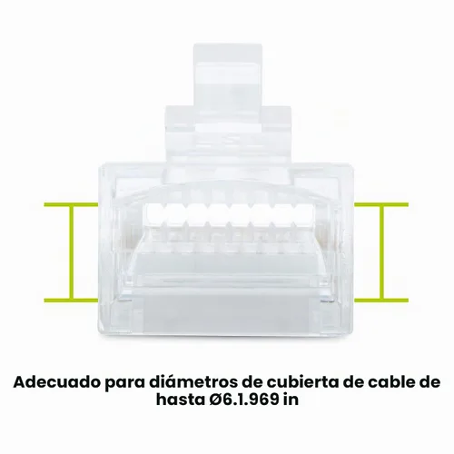Vista 4 de trueCABLE Cat5e RJ45 conectores de paso a través de enchufe modular sin blindaje (UTP), certificación UL, extremo de crimpado EZ, chapado en oro, 3