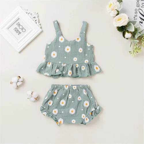 Vista 7 de Conjunto de ropa de verano para bebés y niñas pequeñas