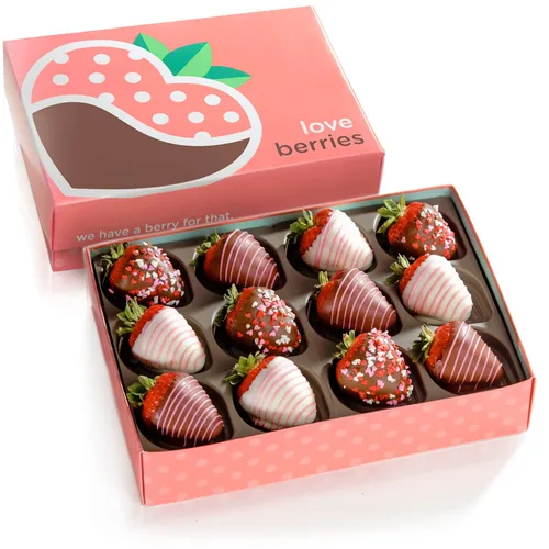 Vista 2 de A Gift Inside The Original Love Berries - Fresas bañadas en chocolate - 12 bayas