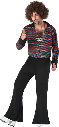 Vista 3 de Fun Shack Disfraz de discoteca de los años 70 para hombre, traje retro para hombres, atuendo de fiesta de fiebre, divertido disfraz de los años 70