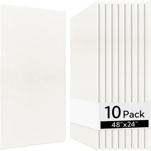 Vista 10 de Olanglab Paquete de 10 paneles acústicos de pared, 48 x 24 pulgadas por cada panel acústico, absorbentes de sonido, paneles de sonido decorativos