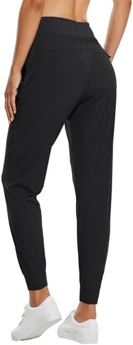 Vista 2 de baleaf Pantalones deportivos ligeros y atléticos para mujer, de cintura alta y secado rápido, 5 bolsillos con cremallera y protección FPU 50+