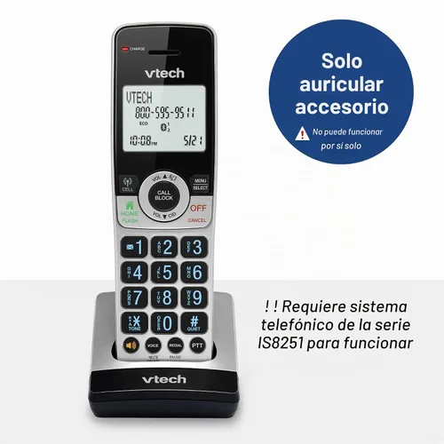 Vista 2 de VTech IS8201 Auricular Adicional para la Serie de Teléfonos Inalámbricos de Grado Comercial IS8251, Perfecto para Oficina en Casa, Bloqueo