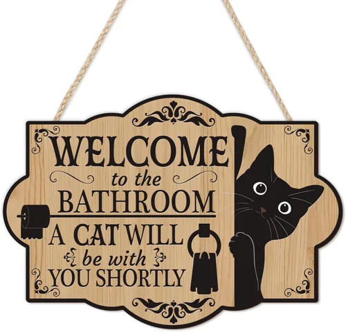 Vista 15 de HLNIUC reglas de baño arte de pared decoración de madera