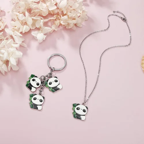 Vista 2 de Collar de panda para niñas, encantador llavero panda pulsera panda regalo para adolescentes