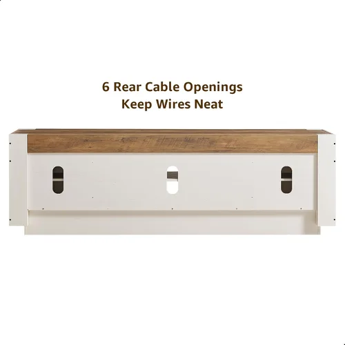 Vista 13 de OKD Soporte de TV moderno de 70 pulgadas para TV de 80 pulgadas, consola Blanco antiguo