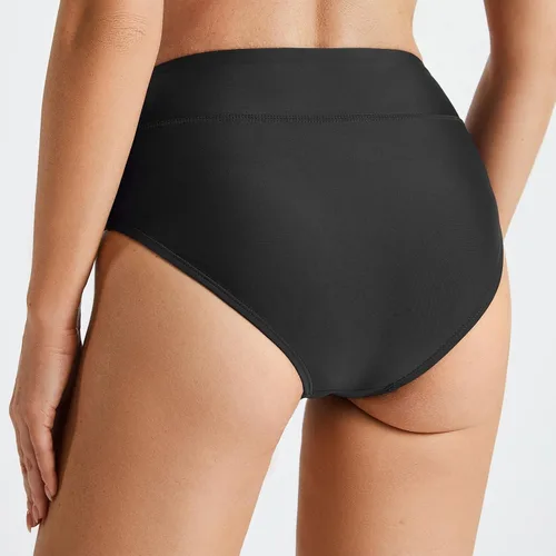 Vista 3 de BALEAF Parte inferior de bikini modesta para mujer cintura alta parte inferior de traje de baño de cobertura completa