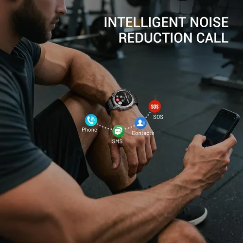 Vista 5 de Smart Watch for Men, Outdoor GPS, Answer/Make Call, 5ATM Waterproof, 50mm 1.43" AMOLED, Offline Maps 4GB RAM, Compass, Voice Assistant, Heart