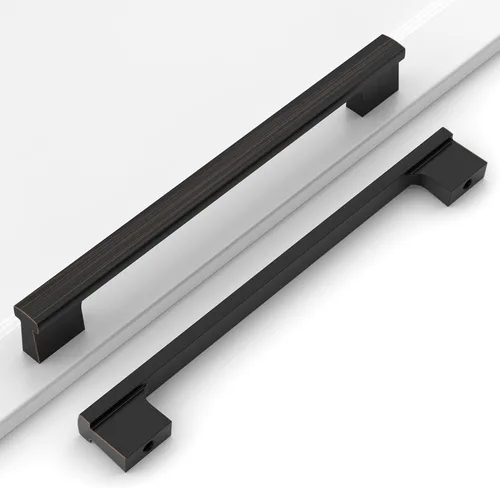 Vista 19 de Paquete de 12 manijas de níquel satinado cepillado de 5 pulgadas (5.039 in) para gabinetes de cocina, tiradores de cajones de cocina, accesorios