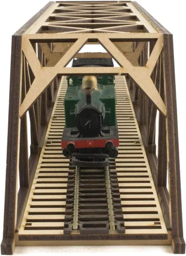 Vista 3 de War World Scenics Puente de viga ferroviaria de bajo detalle de una sola vía 15.748 in - Diorama ferroviario modelo OO/HO
