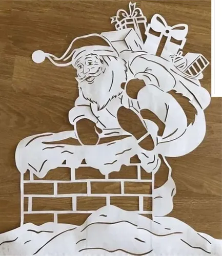 Vista 3 de Troqueles de metal de Papá Noel, regalos de Navidad, Papá Noel, plantillas de corte para manualidades, álbumes de recortes, fotos, papel decorativo