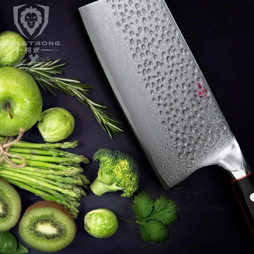 Vista 5 de Dalstrong Shogun Series ELITE - Cuchillo de carnicero para carne, 7 pulgadas, afilado para afeitar, acero japonés súper acero, cuchillo de damasco