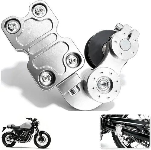 Vista 8 de Tensor de cadena universal CNC para motocicleta, accesorios modificados, regulador de aleación, herramientas automáticas de rueda rodante para moto
