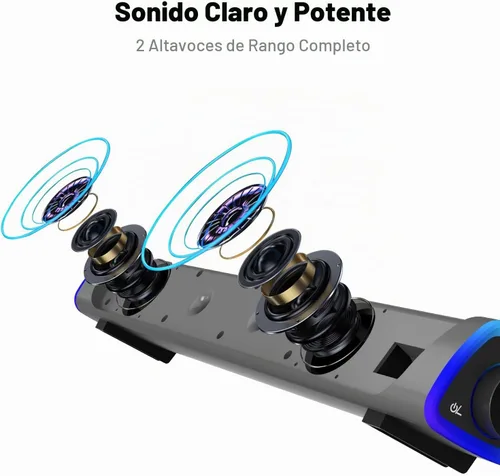 Vista 3 de SOULION Altavoces de computadora R30 para PC de escritorio, alimentación Gris