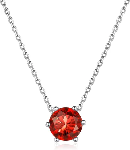 Vista 22 de ChicSilver Birthstone Necklace for Women 925 Sterling Silver Stone Necklace 925 Sterling Silver, Hypoallergenic for Sensitive Skin, 12-Months Zafiro