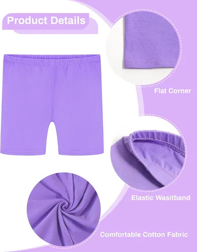 Vista 4 de Auranso Pantalones cortos de ciclismo para niñas, transpirables y de seguridad, pantalones cortos de ciclismo debajo del vestido