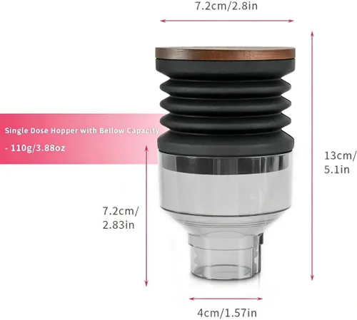 Vista 2 de Tolva de dosis única compatible con Eureka Mignon Espresso Coffee Grinder de silicona para soplar granos de café residuales (tolva elevada)
