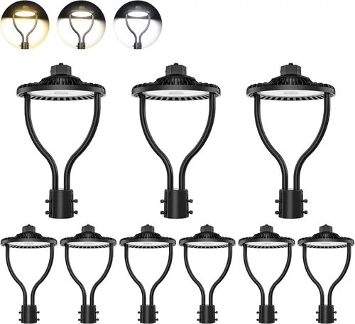 Vista 24 de Luz LED de poste superior de 60 W con fotocélula, 60 W, 48 W, 36 W, ajustable, 8400 lúmenes, CCT ajustable 3000/4000/5000K, luces de poste al aire