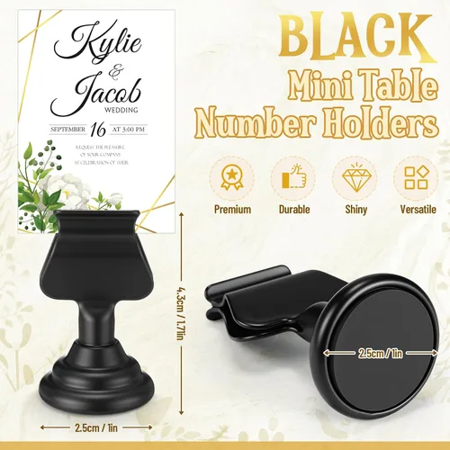 Vista 16 de Kathfly 24 soportes para números de mesa, clip de metal para tarjetas