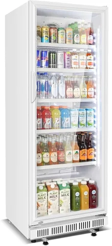 Vista 27 de 35.42" W Commercial Under Counter Beverage Refrigerator, 2 Glass Door Back Bar Cooler, Built-in/Freestanding 7.4Cuft Drink Fridge with LED Light