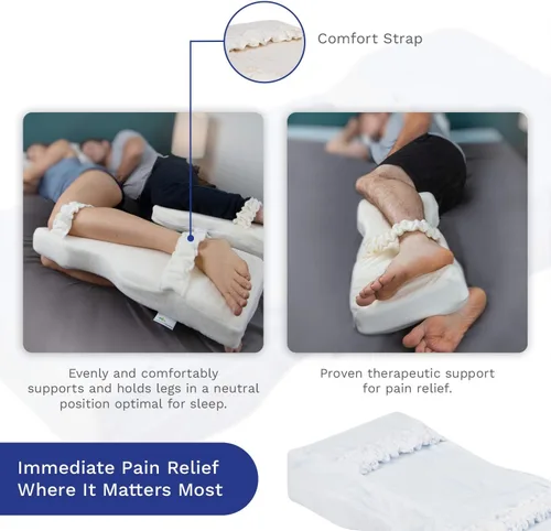 Vista 3 de Back Support Systems Knee-T - Almohada de pierna patentada Almohada de rodilla de espuma de poliuretano de alta resistencia de calidad médica