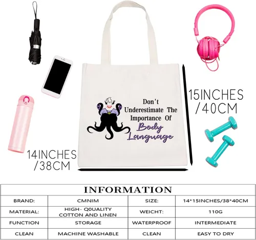 Vista 5 de CMNIM Divertida bolsa de cosméticos de bruja de villano marino, regalo inspirado en Merrmaid para fanáticos de la bruja villana, no subestimes
