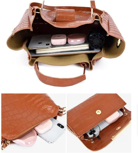 Vista 4 de Bolso de piel sintética para mujer, 3 unidades, con borlas