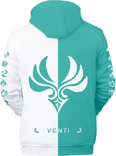 Vista 2 de SIAOMA Genshin Impact - Sudadera unisex con capucha y estampado 3D