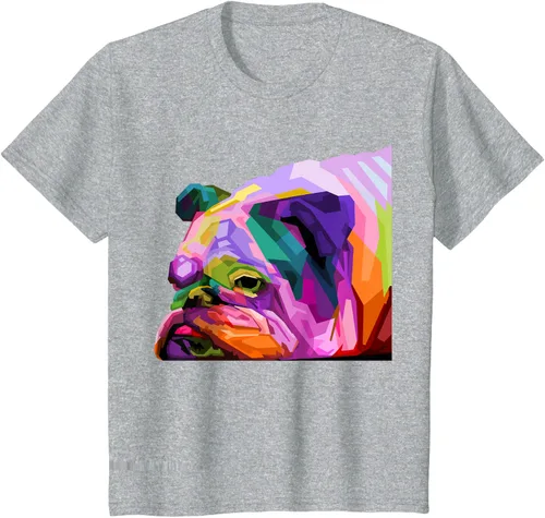 Vista 39 de Camiseta de retrato pop artístico de bulldog británico inglés para dueños de perros, Negro, S