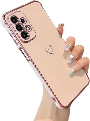 Vista 10 de ZTOFERA Funda diseñada para Google Pixel 7a, bonito diseño de corazones de amor con borde chapado y protección de lente de cámara, para Google Pixel