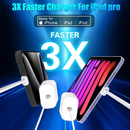 Vista 7 de Carga Rápida para iPhone 16 15 Cargador, Paquete de 2 Cargador USB C de Apple de 20W con Cable de Carga USB C a C de 6 Pies para iPhone 16 Pro