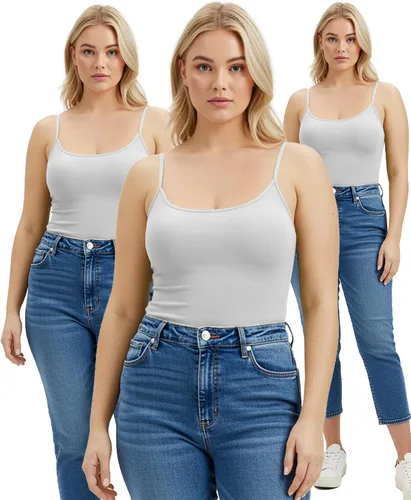 Vista 2 de Emmalise Camisola larga casual básica para mujer, con tirantes ajustables, top en capas