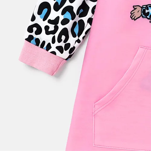 Vista 4 de L.O.L. Surprise! Sudaderas con capucha para niñas, jóvenes, niños, leopardo, sudadera con capucha de manga larga, bolsillo