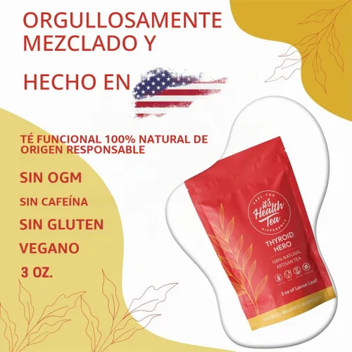 Vista 2 de Thyroid Hero - Té de hierbas - Función tiroidea y apoyo para el equilibrio 8 hierbas funcionales Disfruta caliente o helado Mezcla botánica