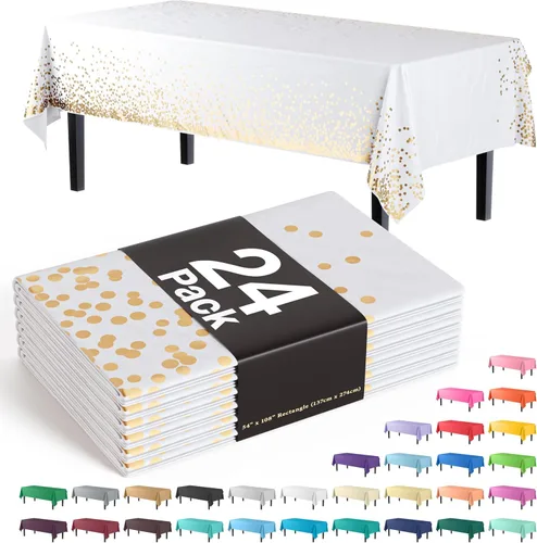 Vista 33 de Party Solids Mantel rectangular de plástico color azul aguamarina, 54 x 108 pulgadas, paquete de 24