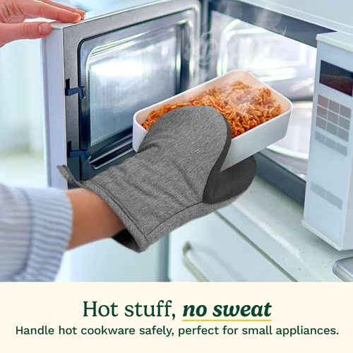 Vista 2 de Cuisinart Mini manoplas para horno, paquete de 2, agarre de neopreno Negro