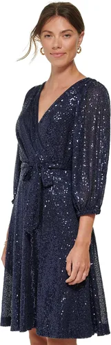 Vista 3 de DKNY Envoltura sintética de manga larga con lentejuelas para mujer