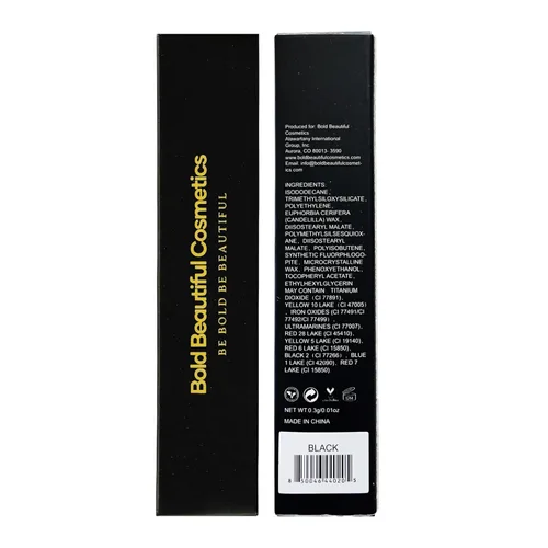 Vista 2 de Bold Beautiful Cosmetics Lápiz delineador de ojos negro impermeable, 0.01 oz