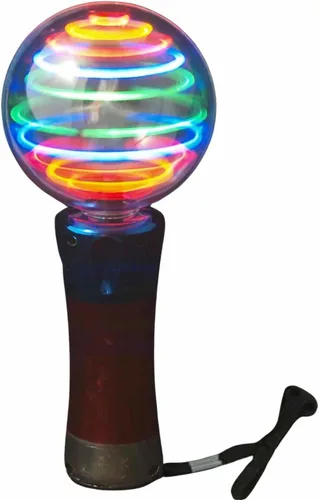 Vista 3 de Varita giratoria intermitente de meteorito con luz LED, patrón de cambio de bola mágica, novedoso, orbe sensorial, recuerdo de fiesta, necesidades