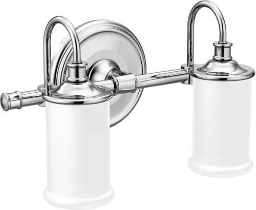Vista 20 de Moen YB6461ORB Belfield - Accesorio de tocador de baño de doble montaje con 1 luz con vidrio esmerilado, bronce aceitado