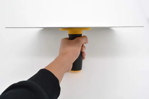 Vista 5 de Halcón de enlucido de aluminio con mango de agarre suave, soporte para tablero de mortero de yeso herramienta de enlucido para cemento, mortero