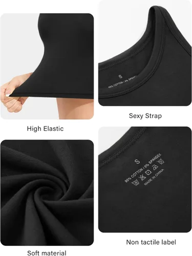 Vista 5 de Camisetas cortas para mujer, camisetas sin mangas recortadas de cuello alto, camisetas de yoga, camisetas atléticas, paquete de 4