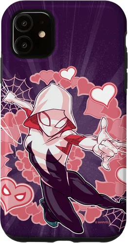 Vista 8 de Marvel Spider-Man Into The Spider-Verse Gwen Stacy Hearts - Carcasa para iPhone 17