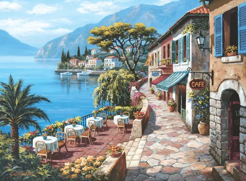 Vista 4 de Anatolian Puzzle - Ciclismo en Toscana, Rompecabezas de 1000 piezas, #1068