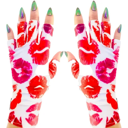 Vista 21 de ManiGlovz - Guantes de uñas originales con protección UPF 50+ UV Manicura de gel y guantes anti UV sin dedos para mujeres Se pueden utilizar