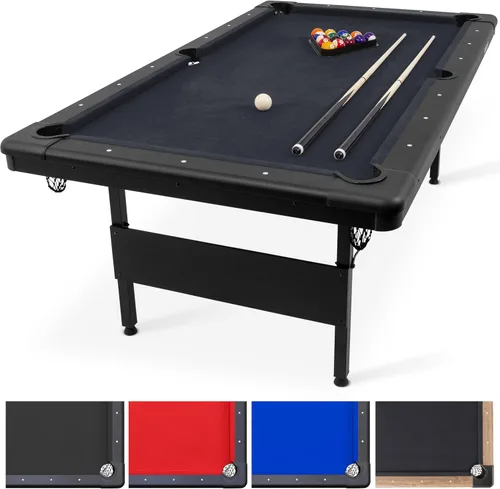 Vista 13 de GoSports 6, 7, or 8 ft Portable Billiards Tables - No Assembly, Includes Set of Balls, 2 Cue Sticks, Chalk, Felt Brush